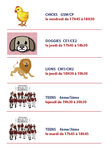 cours enfants adultes 2018-2019